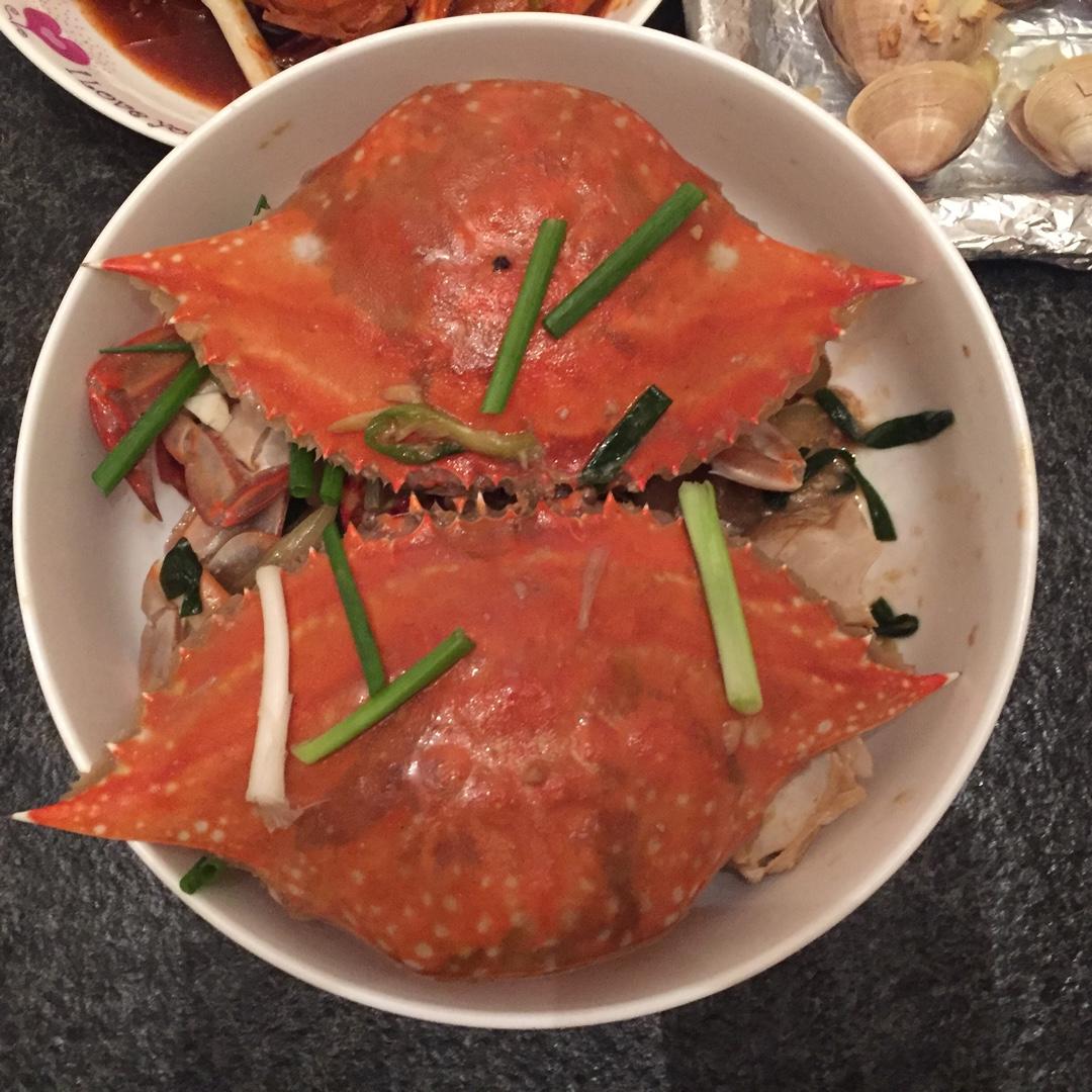 姜葱炒花蟹