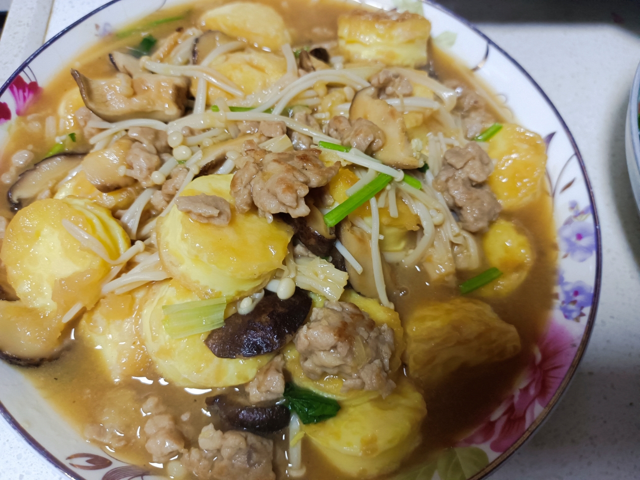 双菇焖日本豆腐的做法