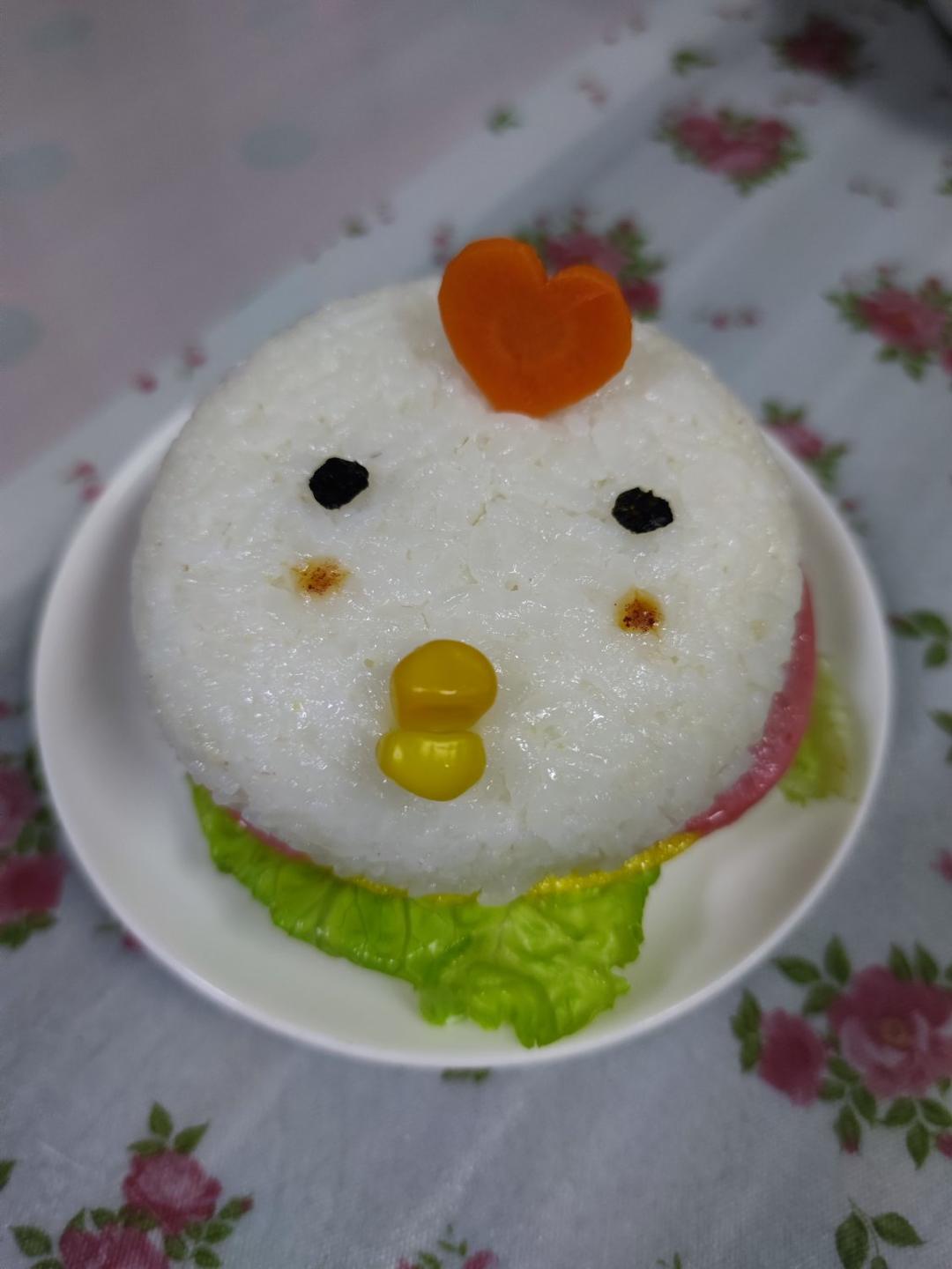 天瑜麻米做的小鸡米饭汉堡