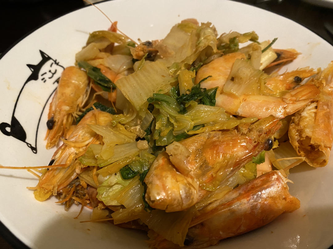 白菜炒大虾