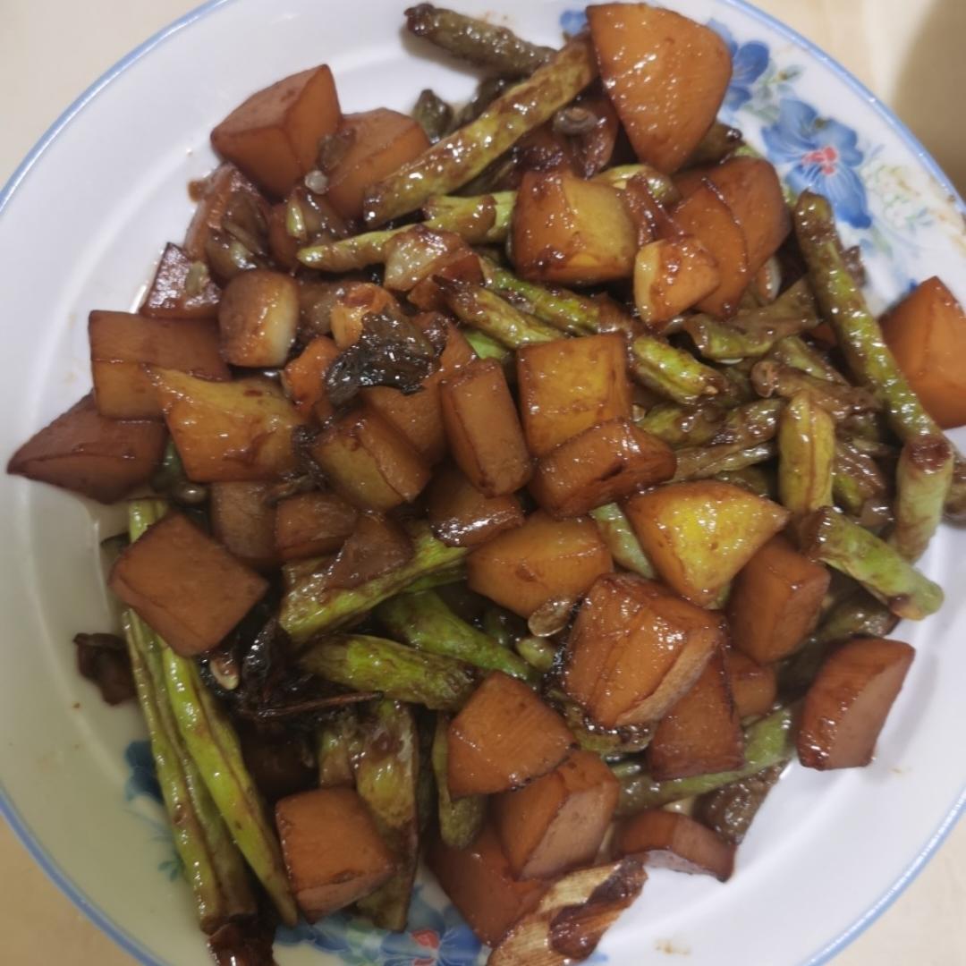 豆角炖土豆极简版💜