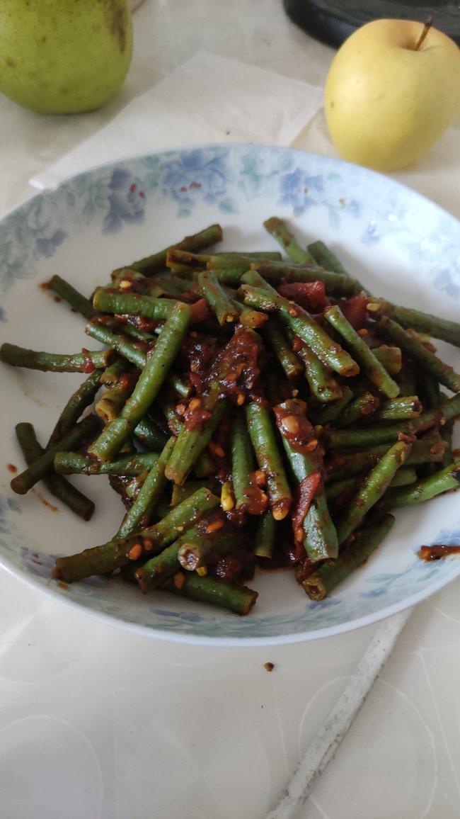 西红柿炒长豆角