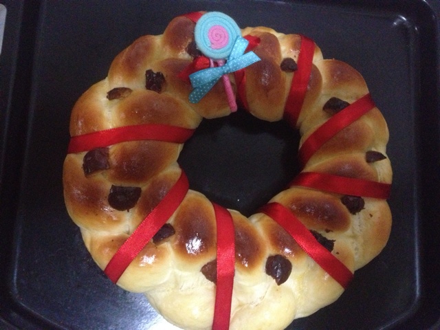 圣诞花环面包