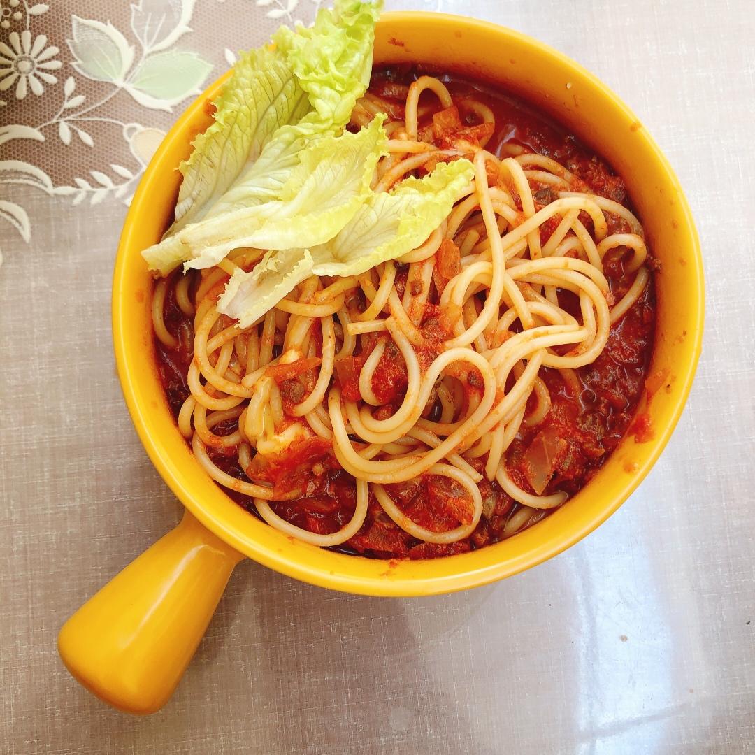 （完胜必胜客的）番茄肉酱意大利面～