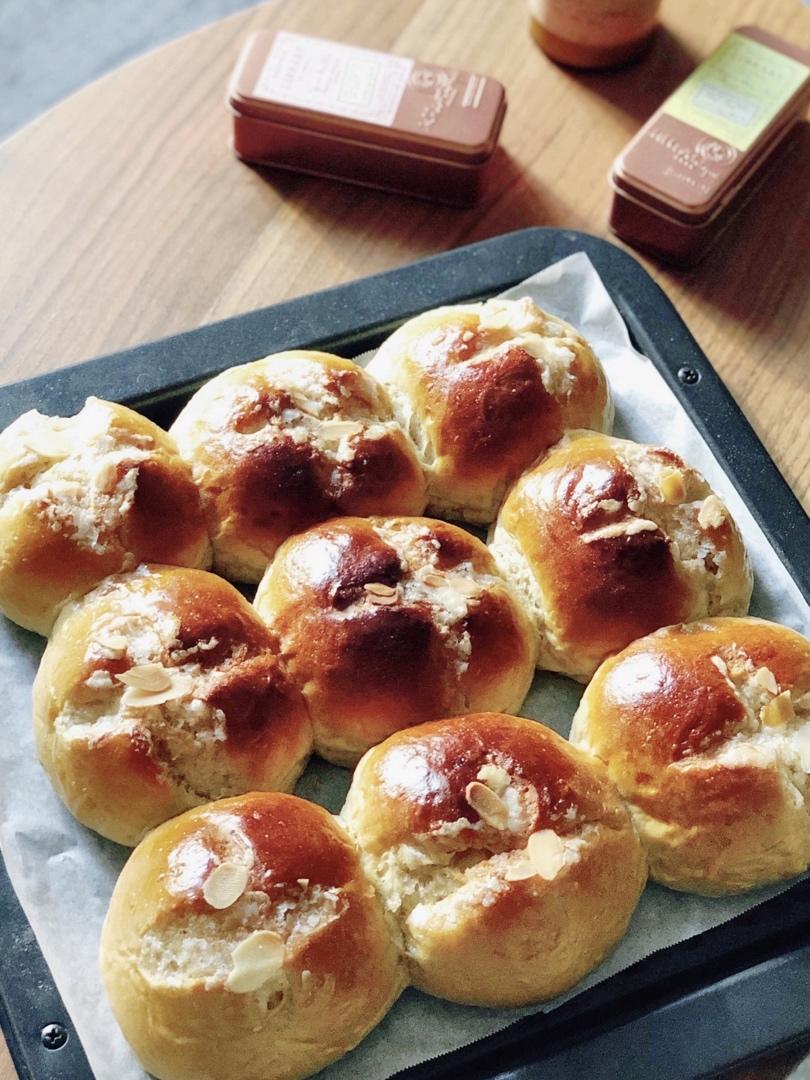 手揉咖啡餐包开口笑☕️（水合法15分钟出膜）