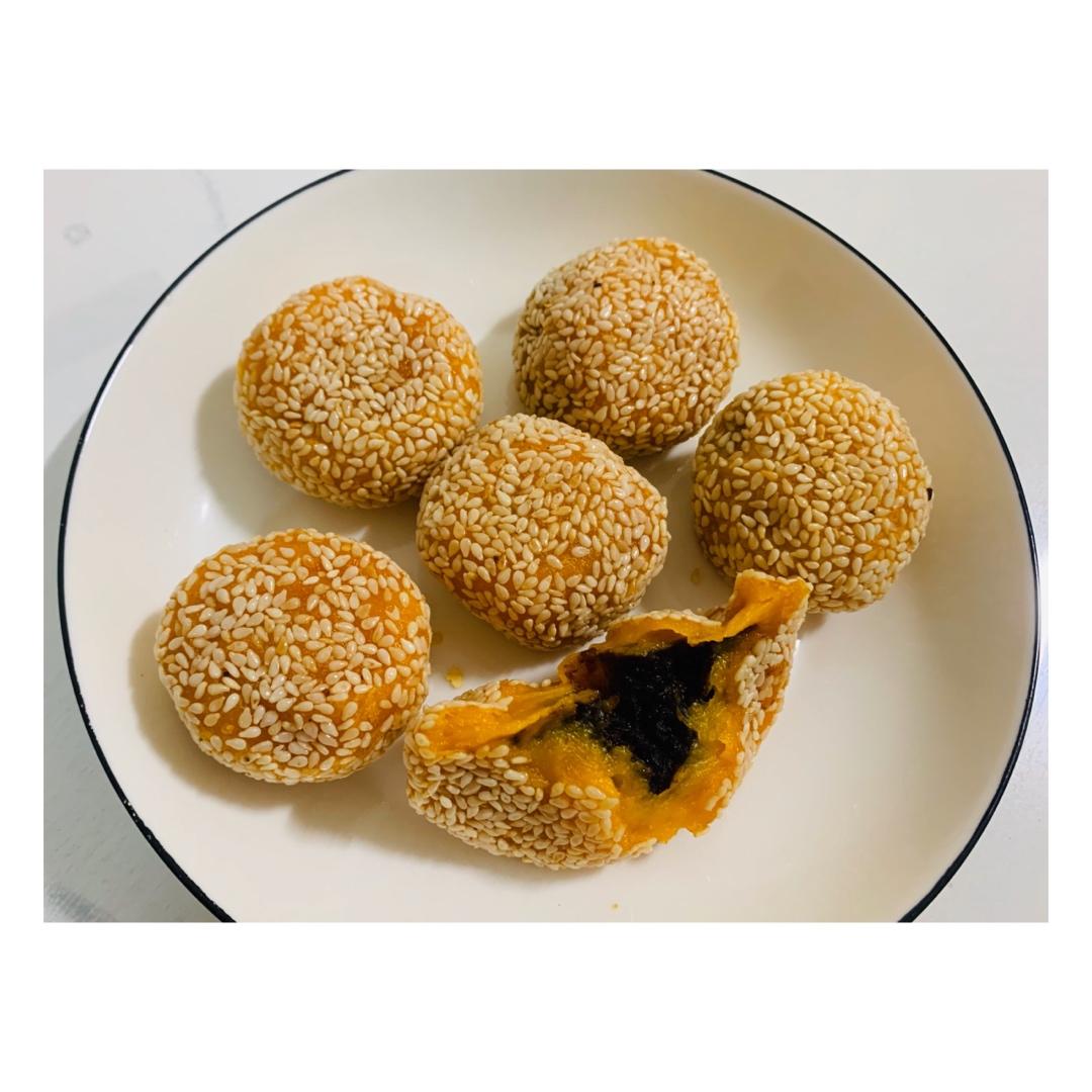 “南瓜芝麻球”聚餐必做小点心