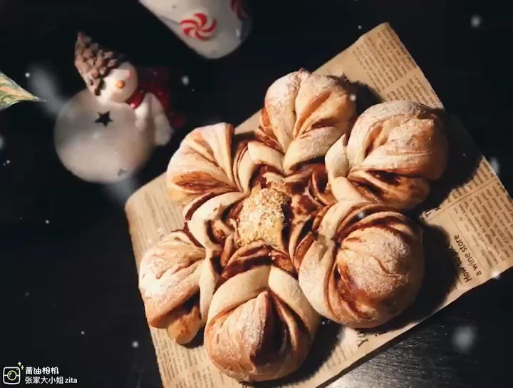 【北鼎烤箱食谱】网红ins款圣诞雪花大面包