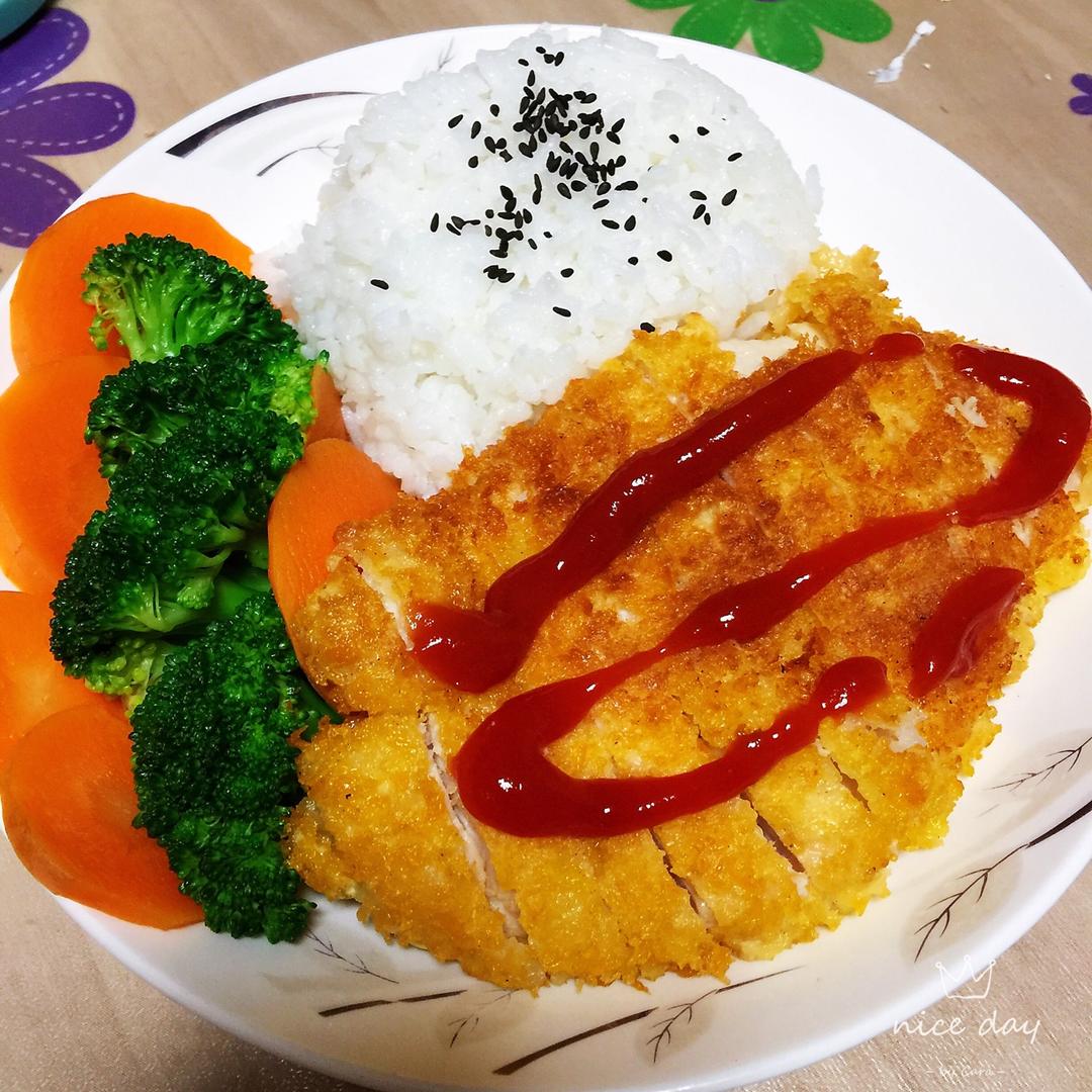 低油低脂咖喱鸡排饭🍛