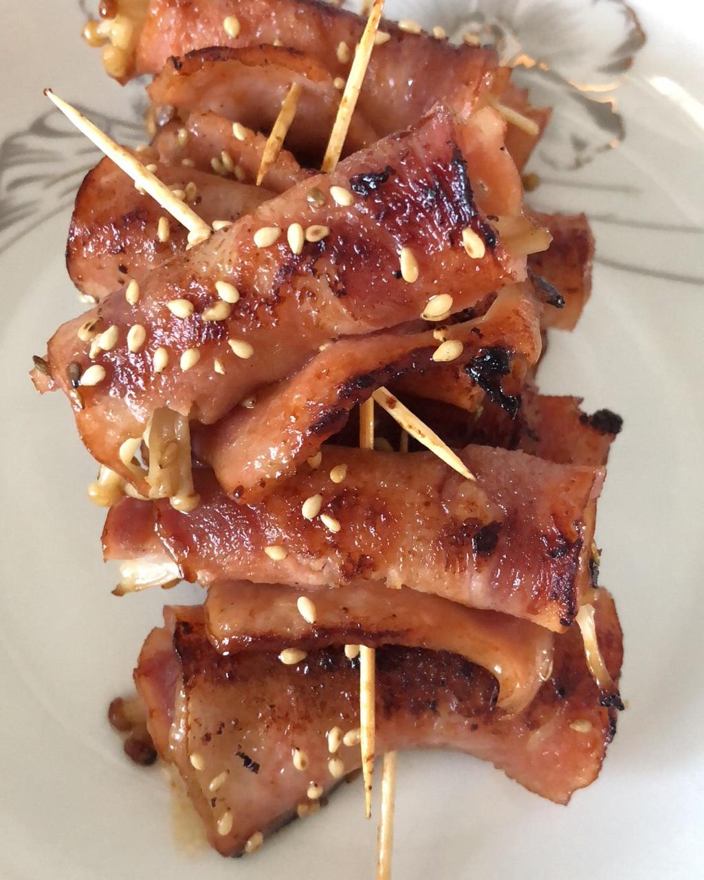 香煎培根金针菇卷