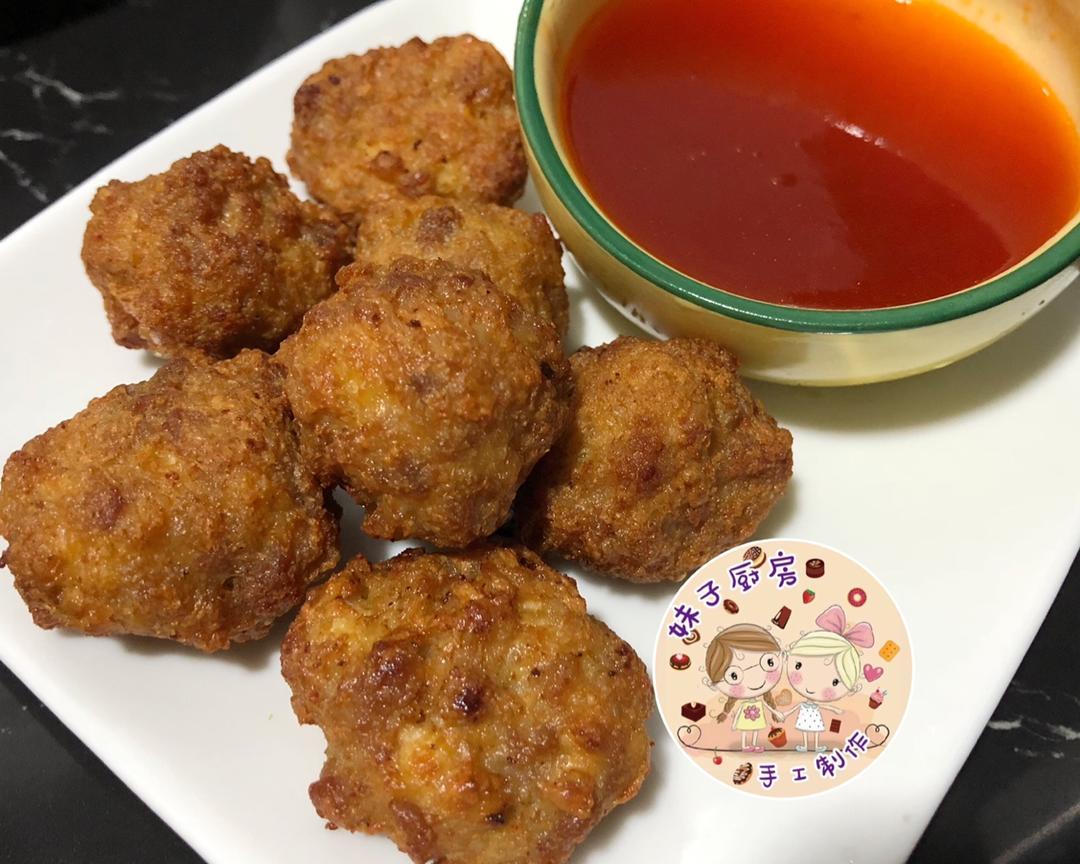 外脆内陷多汁的豆腐肉丸子的做法