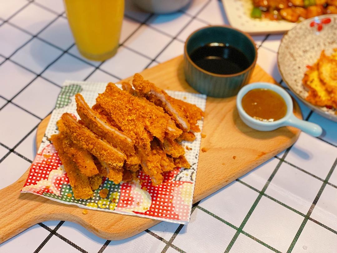 少油煎炸猪排