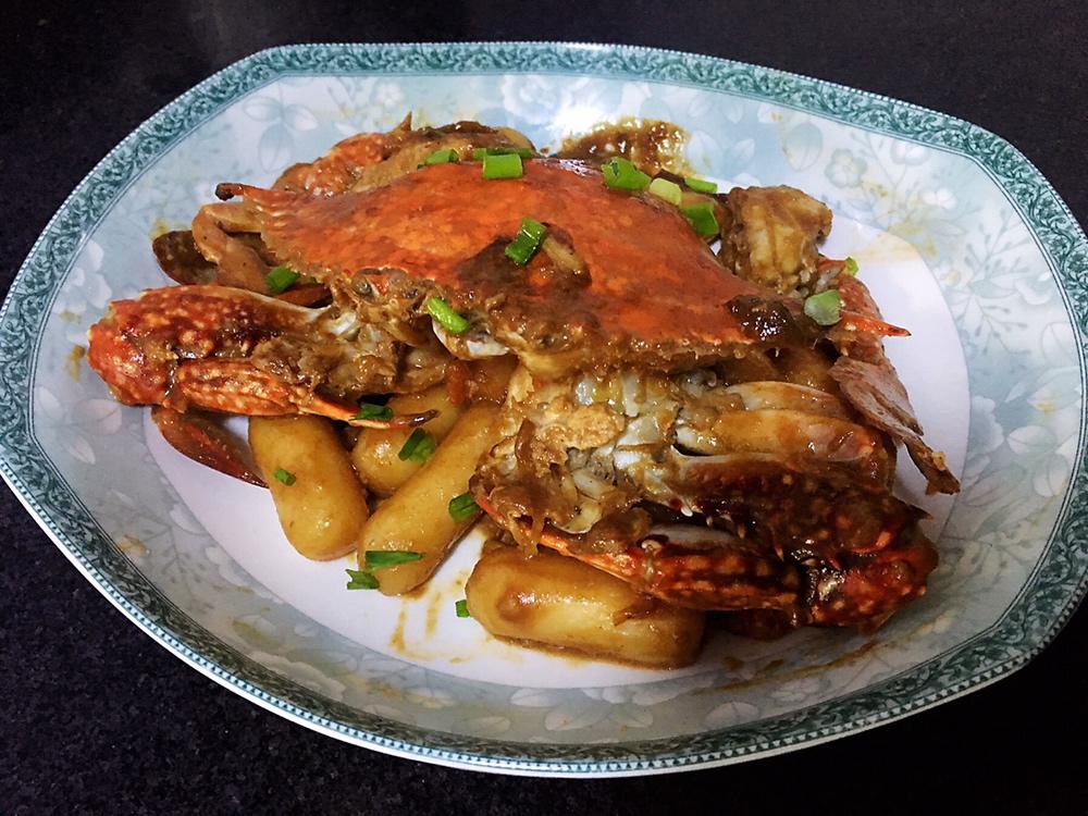 梭子蟹炒年糕