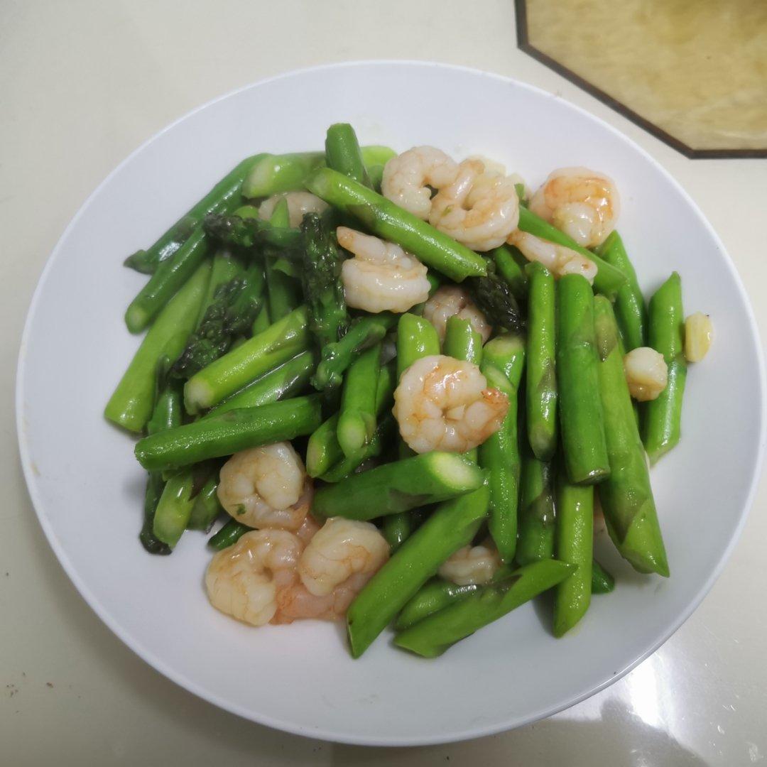 清炒芦笋虾仁
