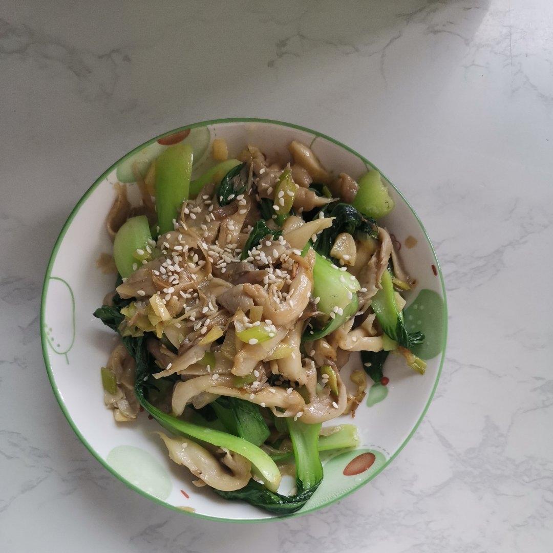 油菜苔炒蘑菇