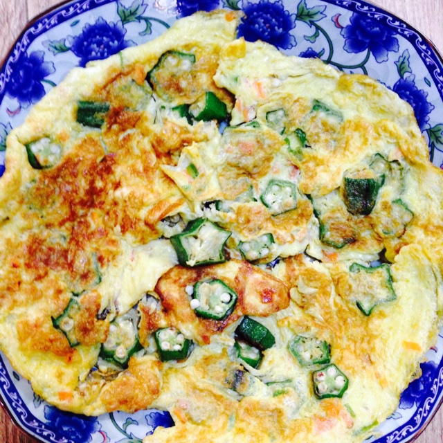秋葵摊鸡蛋