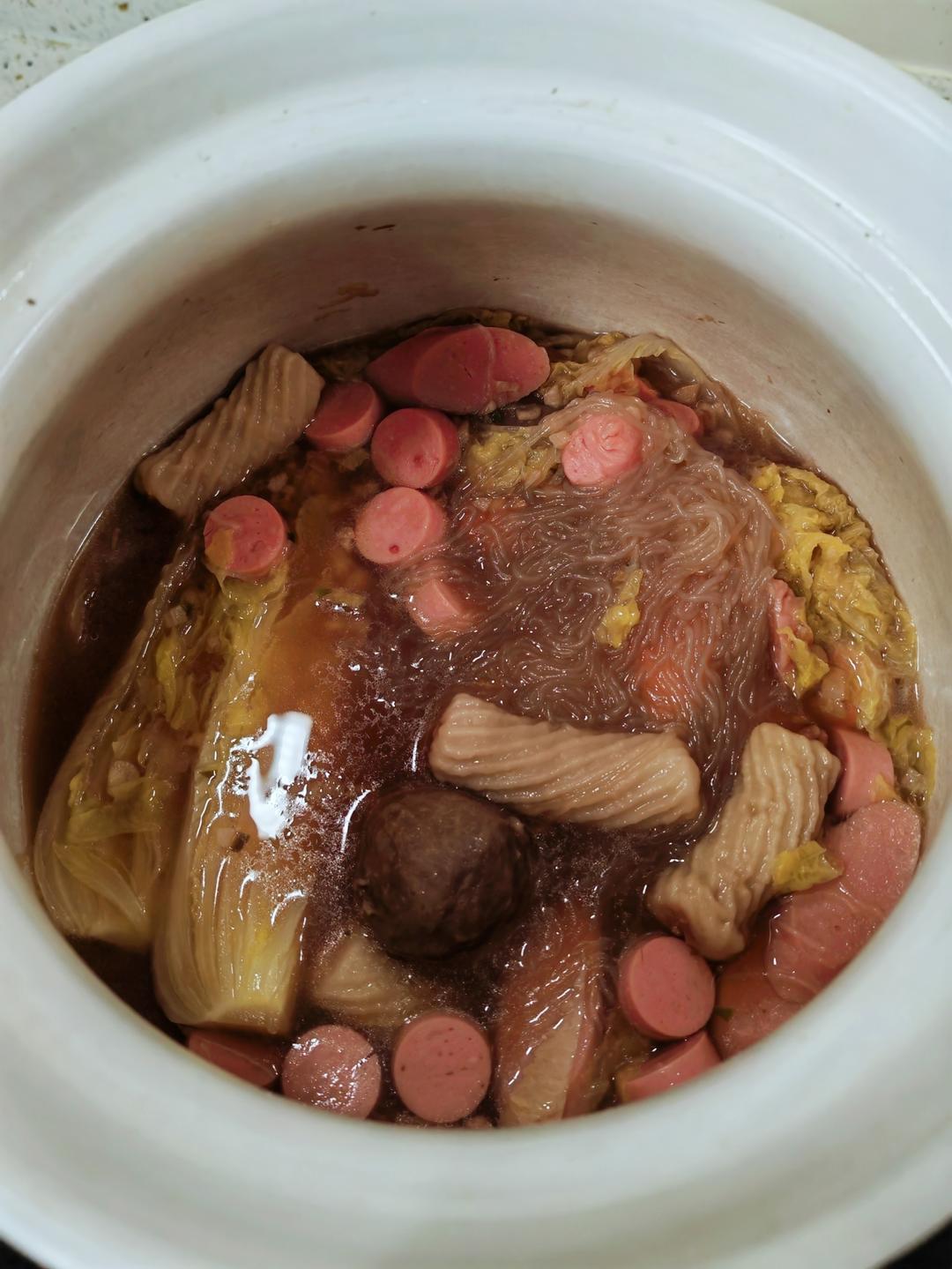 娃娃菜粉丝煲，低卡又鲜美