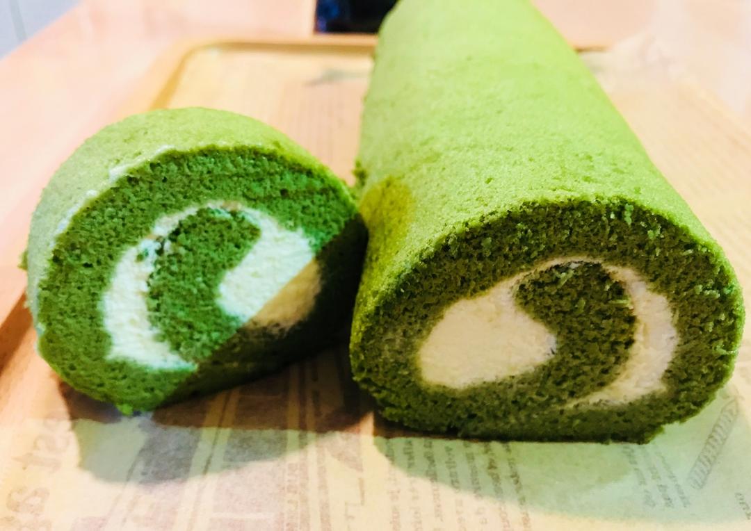 爱生活爱壮壮做的抹茶蛋糕卷