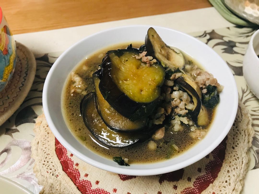 家乡特色美味佳肴-紫苏肉馅酿茄子