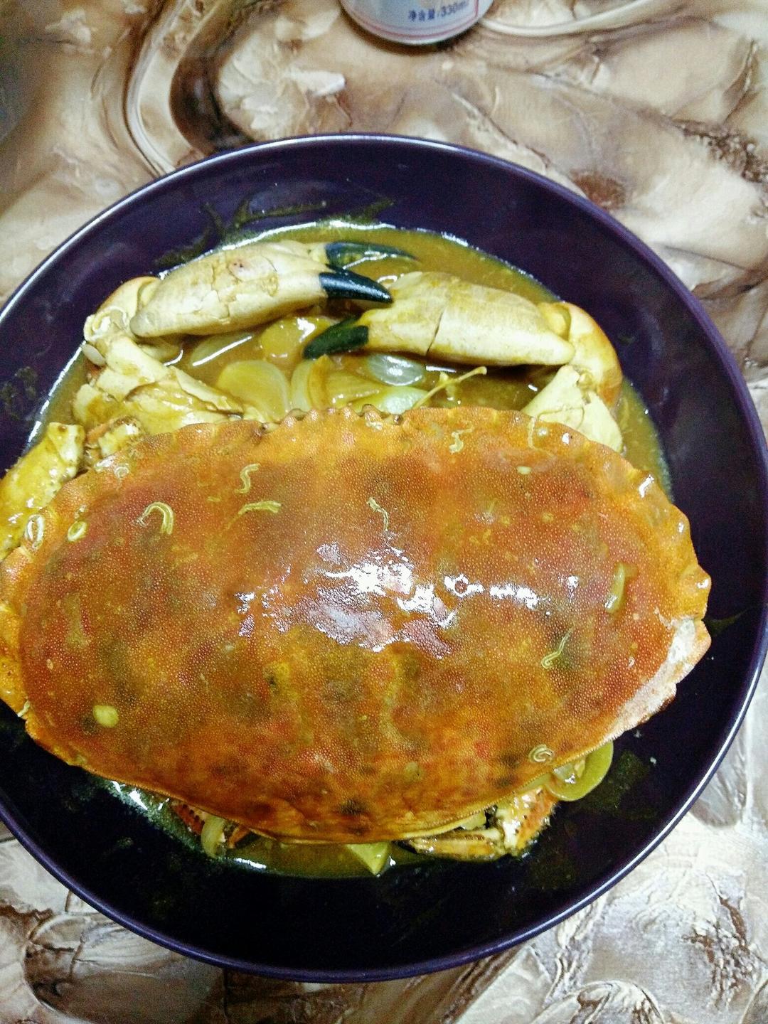 咖喱炒英国黄金面包蟹【主食-海鲜-面包蟹】