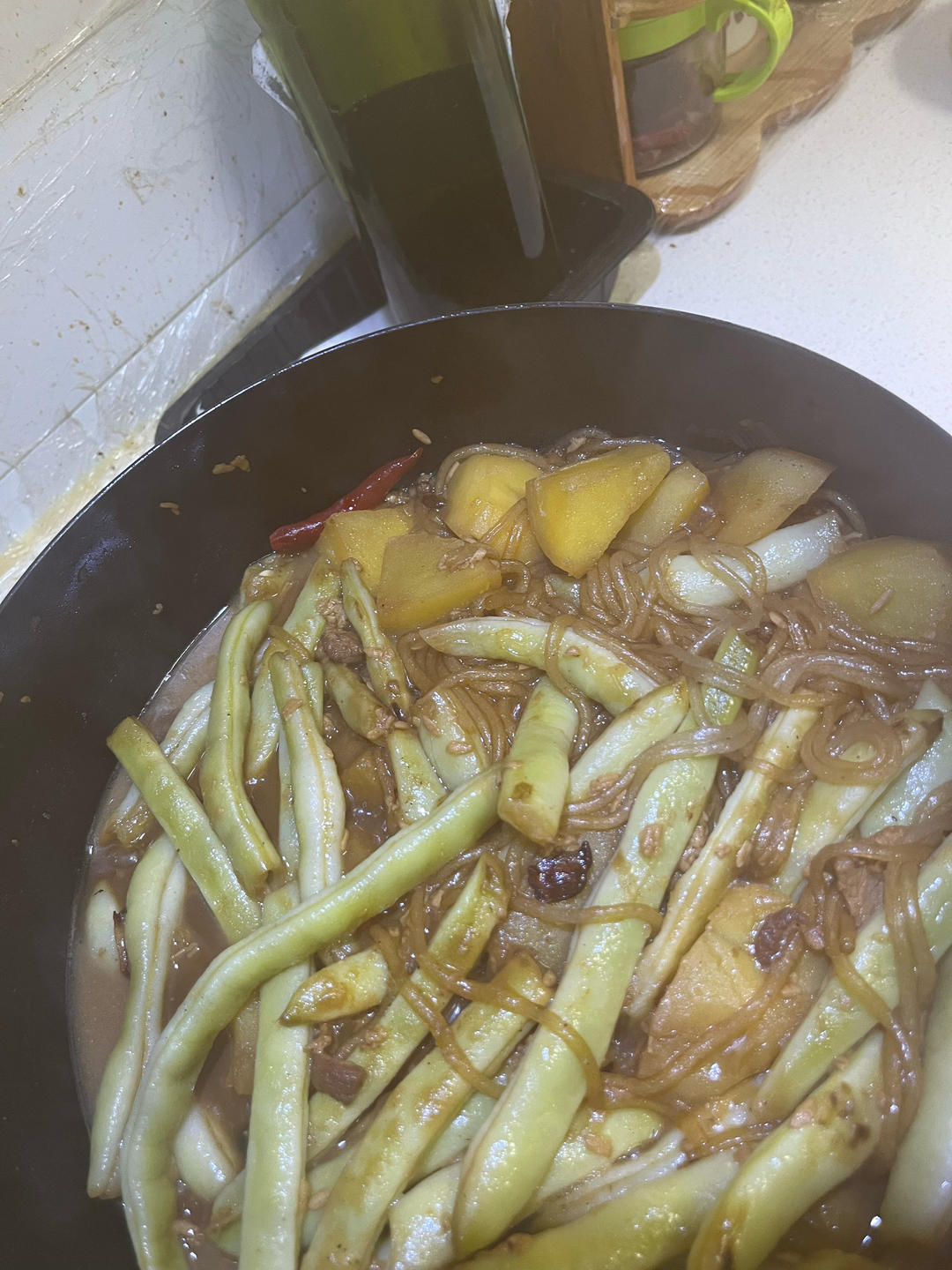 土豆炖肉豆角粉条（东北版）