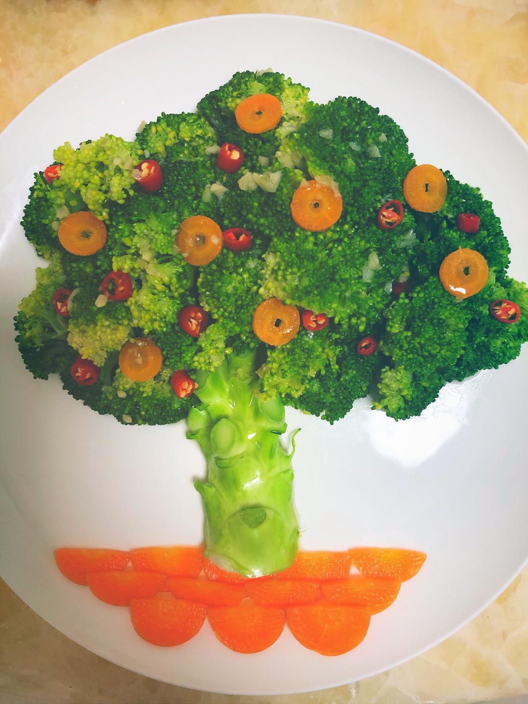 年夜菜之吉祥发财树（辣汁西兰花）的做法 步骤9