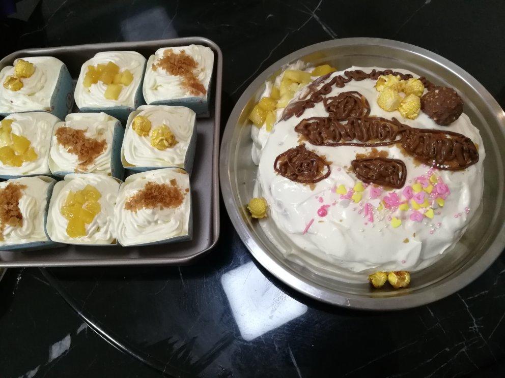 6寸基础版戚风蛋糕胚（附上我做的黄金果生日蛋糕）