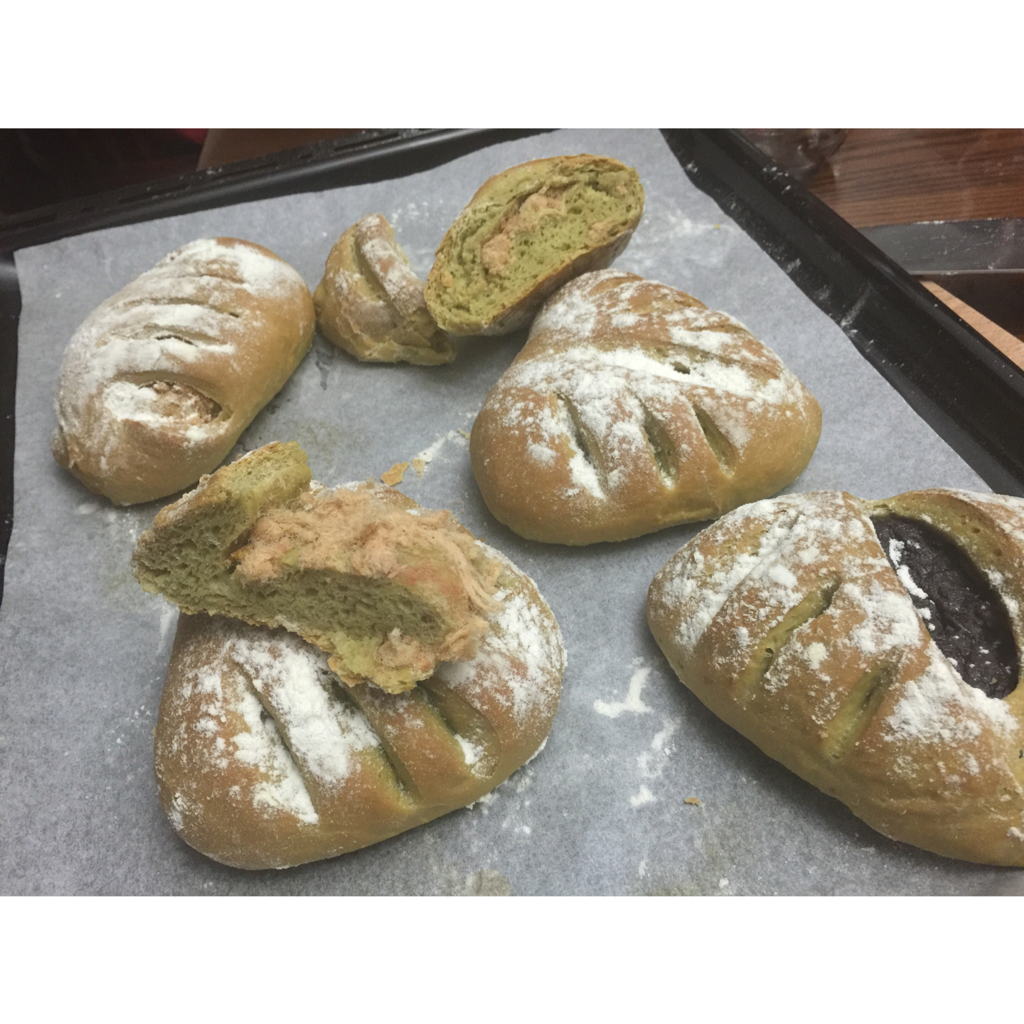 抹茶蜜豆乳酪软欧