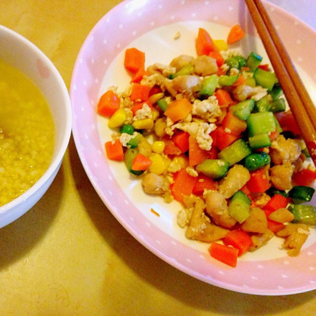 玉米鸡丁