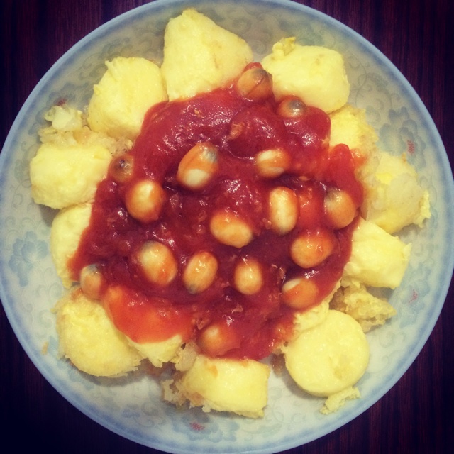 番茄酱煎日本豆腐