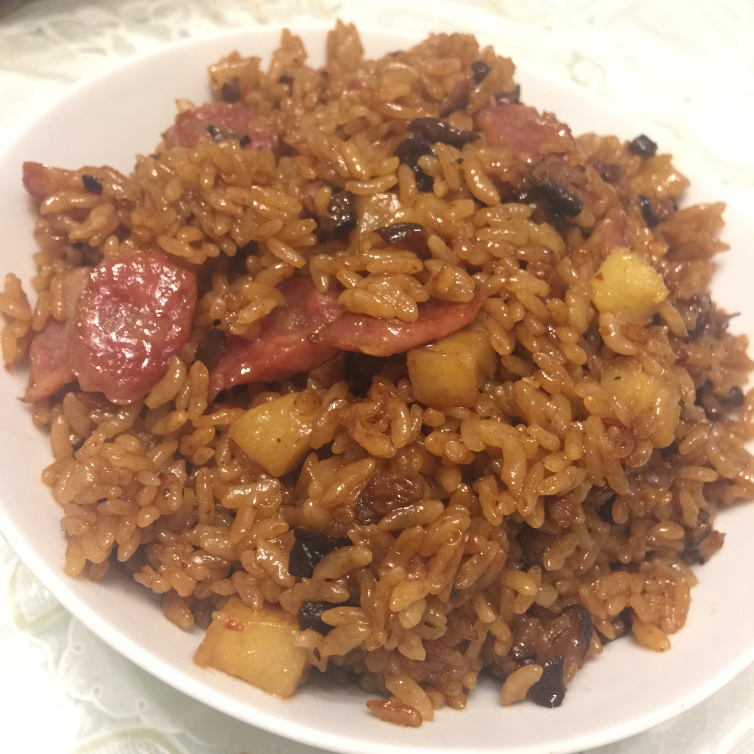 电饭锅香菇香肠饭(●´∀｀●)