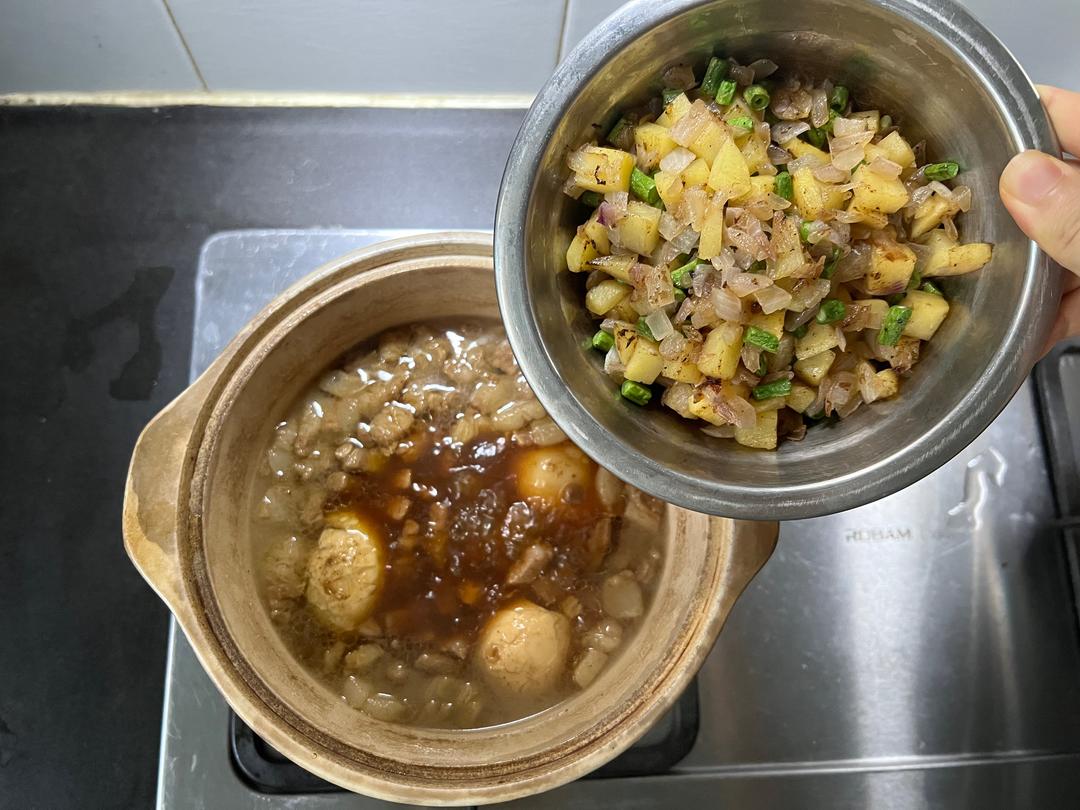 豆角土豆卤肉饭的做法 步骤6