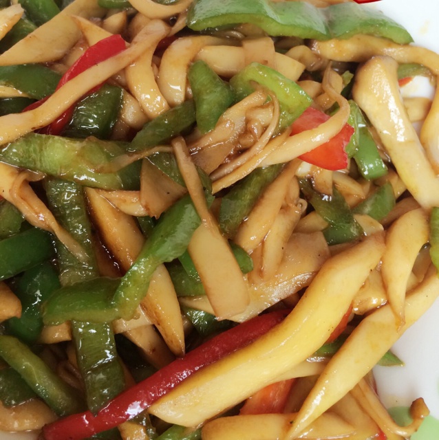青椒素炒杏鲍菇