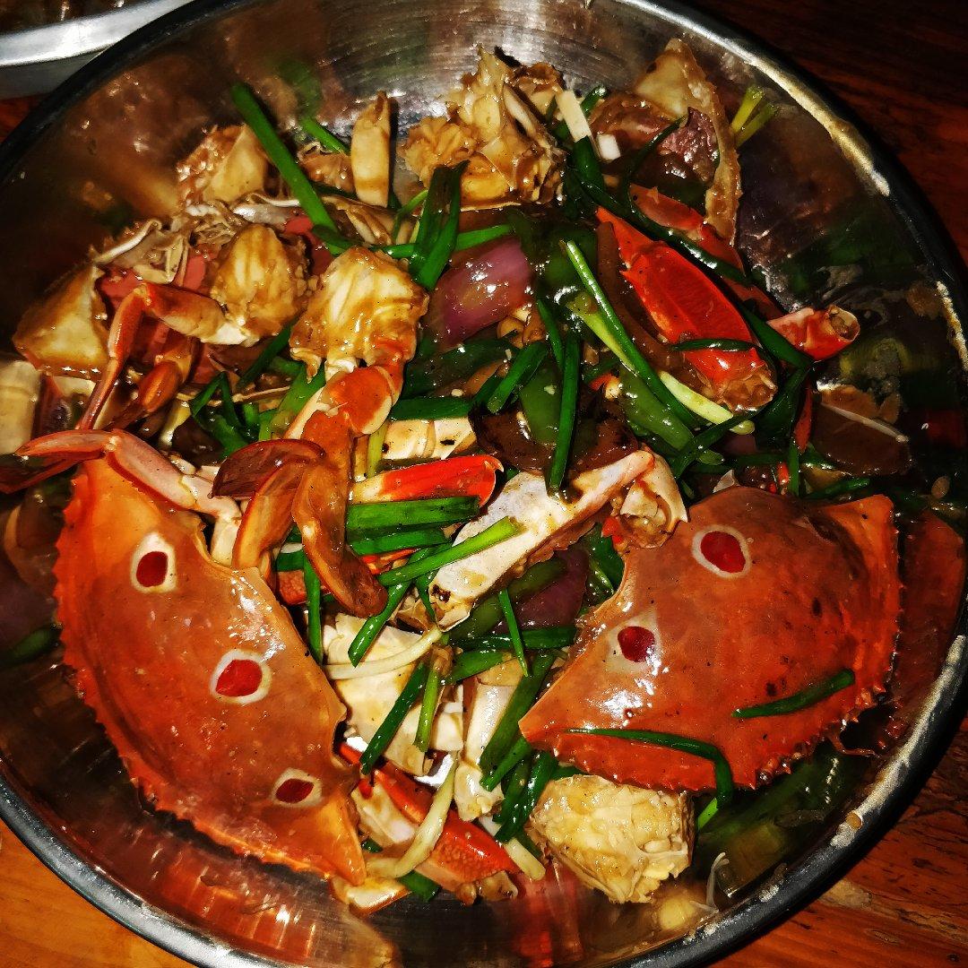 姜葱炒花蟹