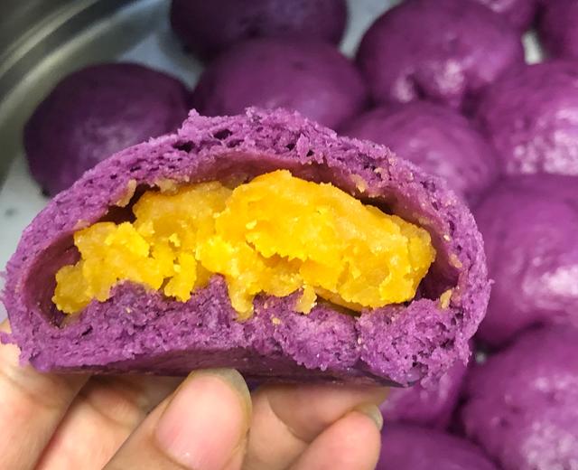 紫薯奶黄包的做法