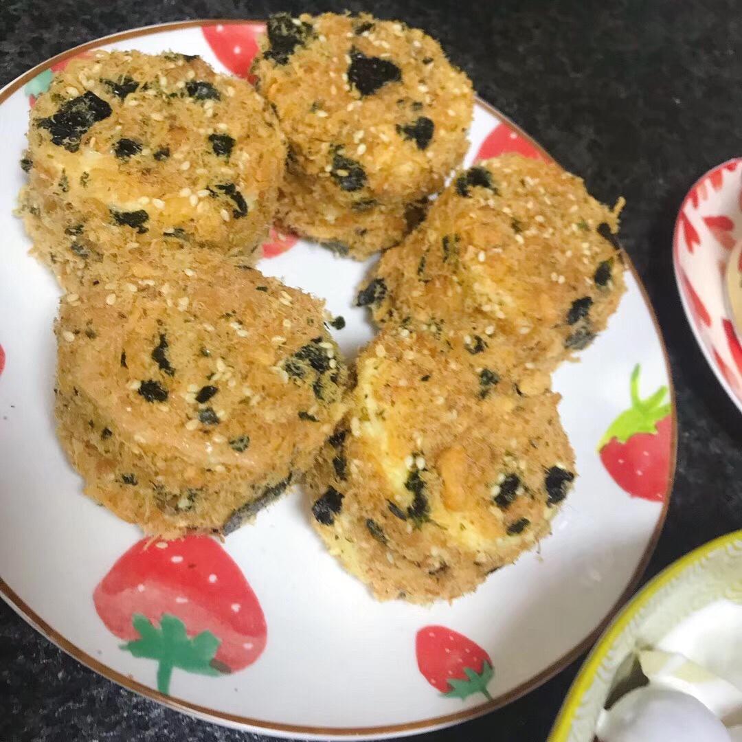 网红海苔肉松拉丝小贝（麻薯不用打蛋器放四天依然可以拉丝哦）