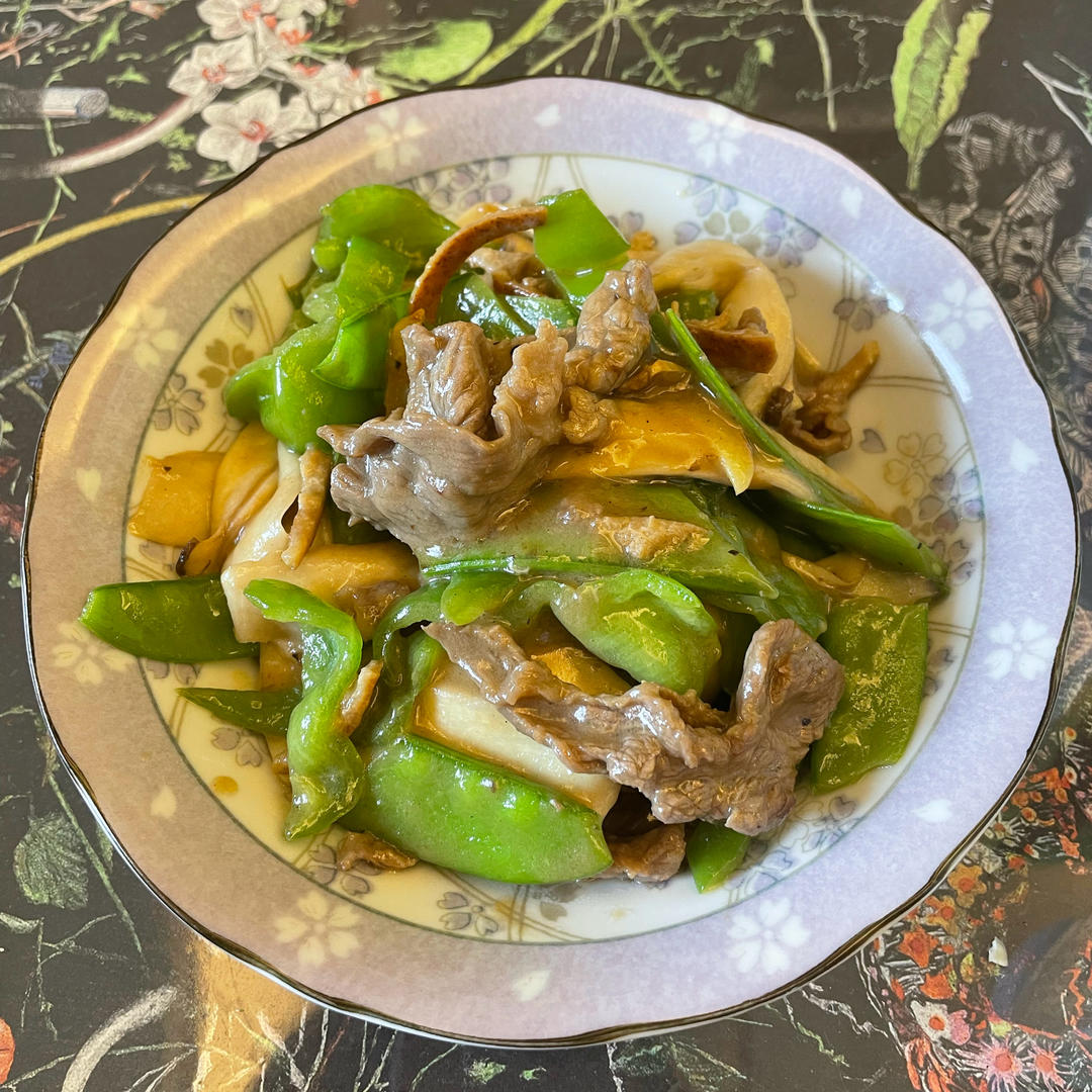 黑椒汁杏鲍菇炒牛肉