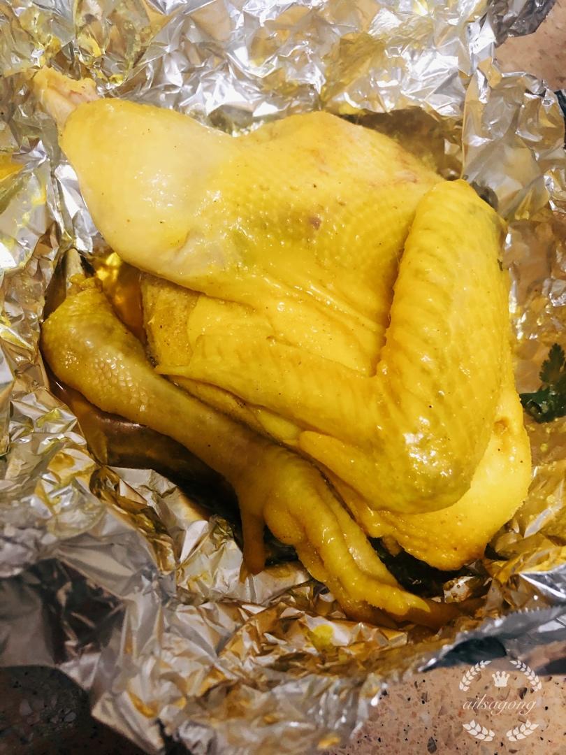 烤箱盐焗鸡