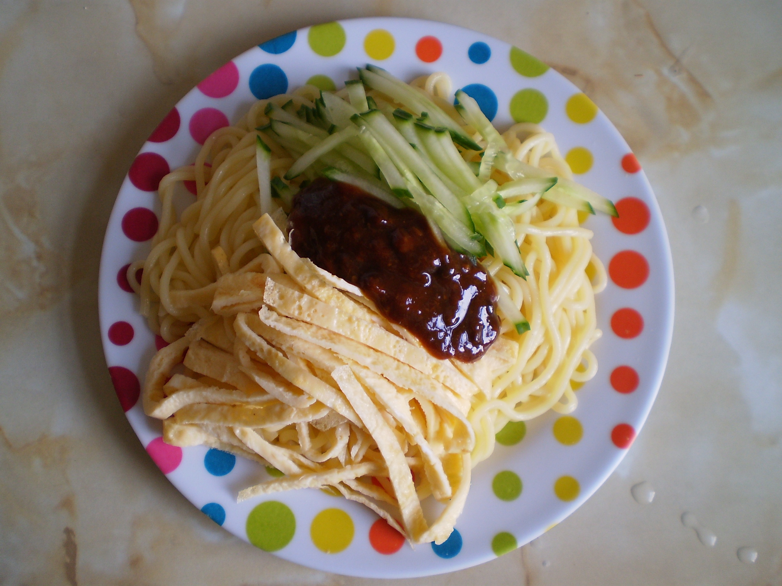 懒人尖椒黄豆酱拌面