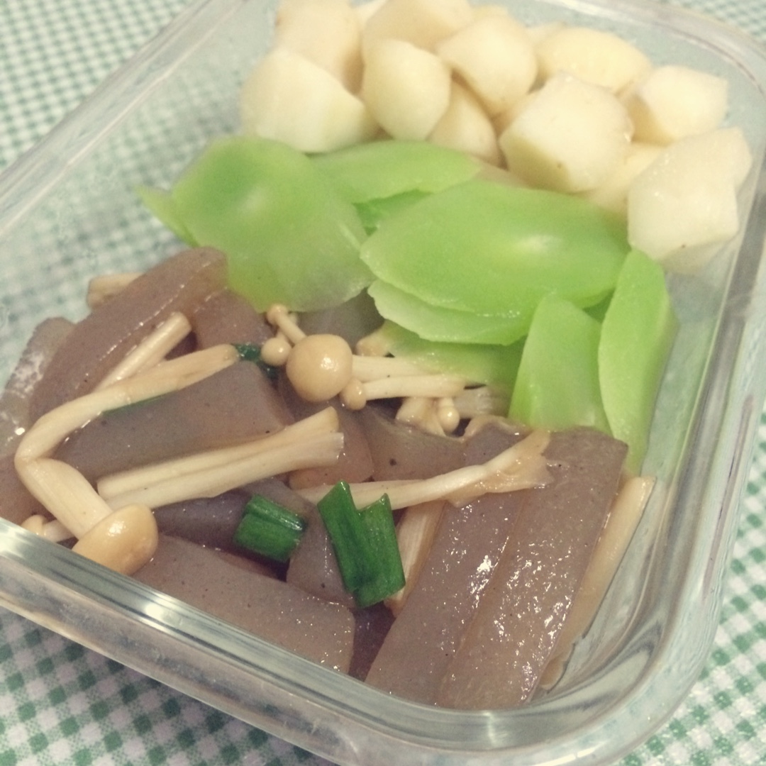 黑暗系料理之烧烤味金针菇炒魔芋