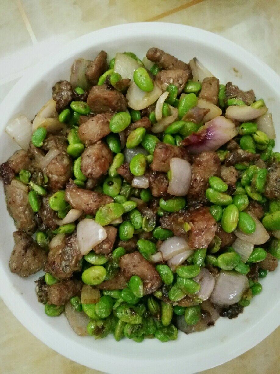 毛豆炒牛肉