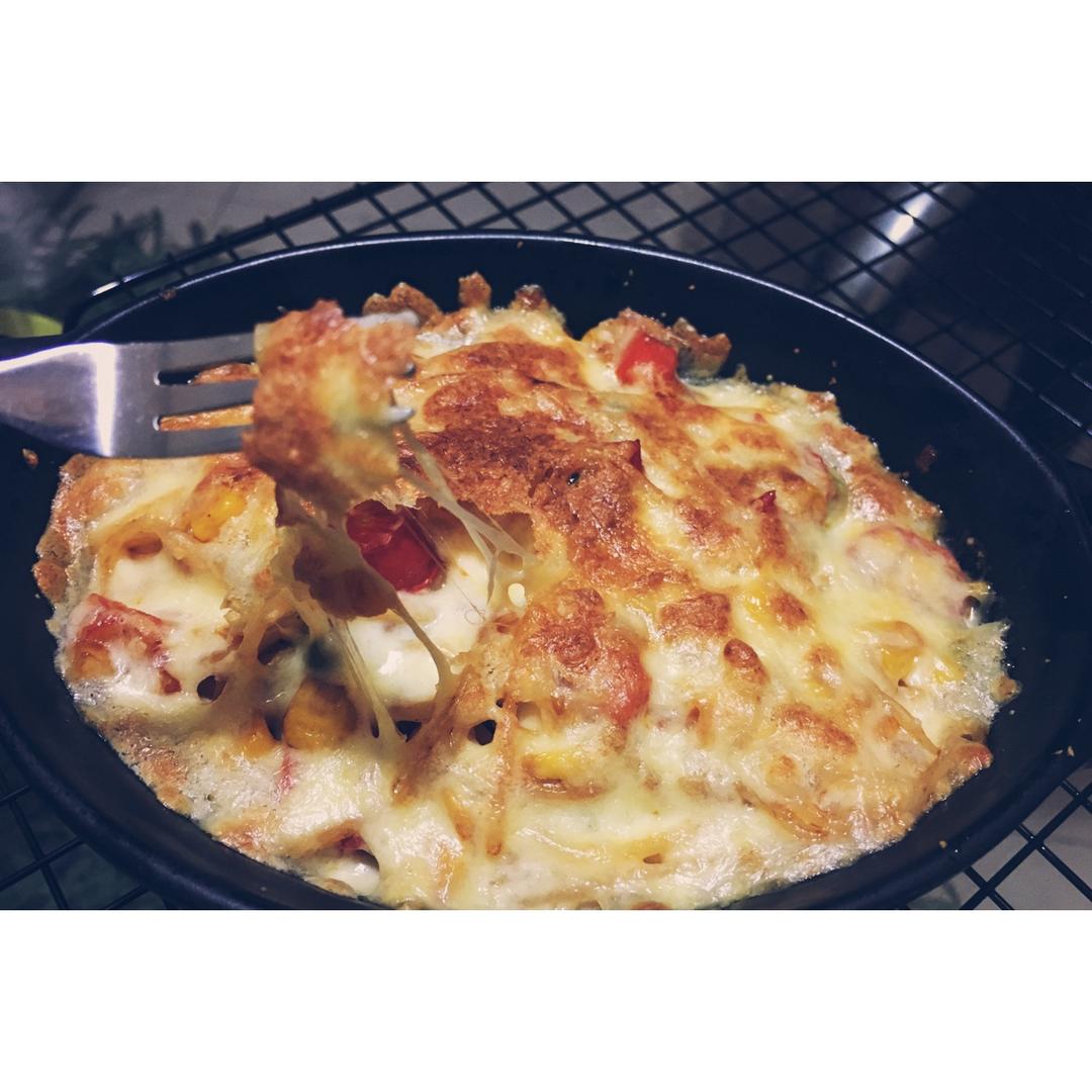 芝士鸡肉酱焗意面