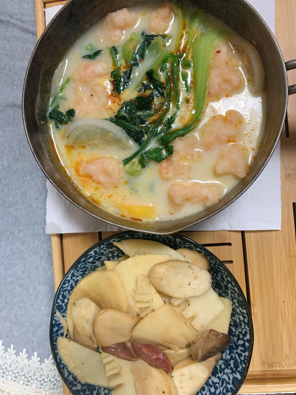 冬笋杏鲍菇炒香肠