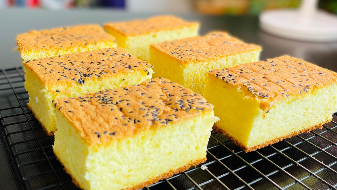 超简单脆皮蛋糕~老式全蛋蛋糕&不分蛋~意外收获🔥