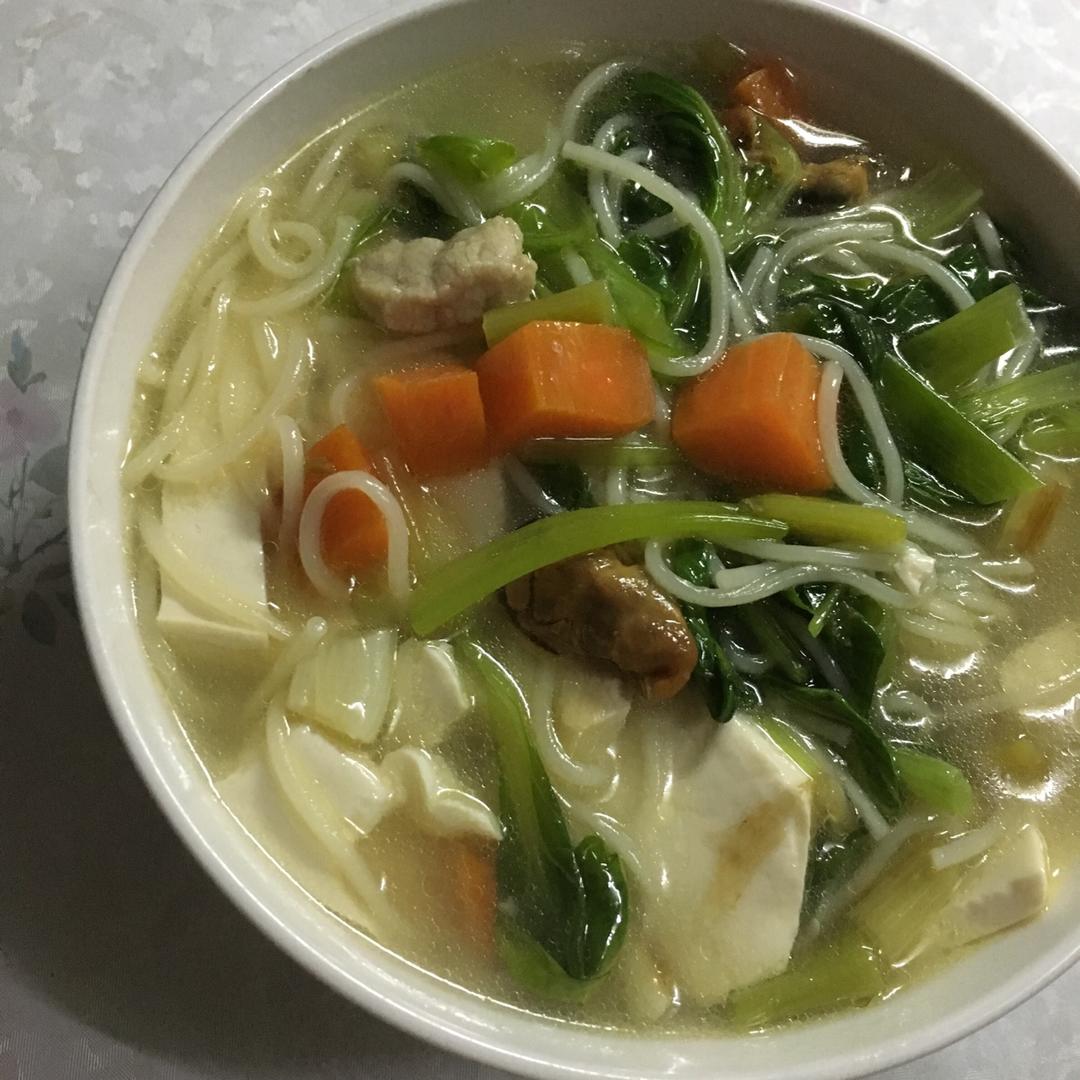 青菜肉片面的做法