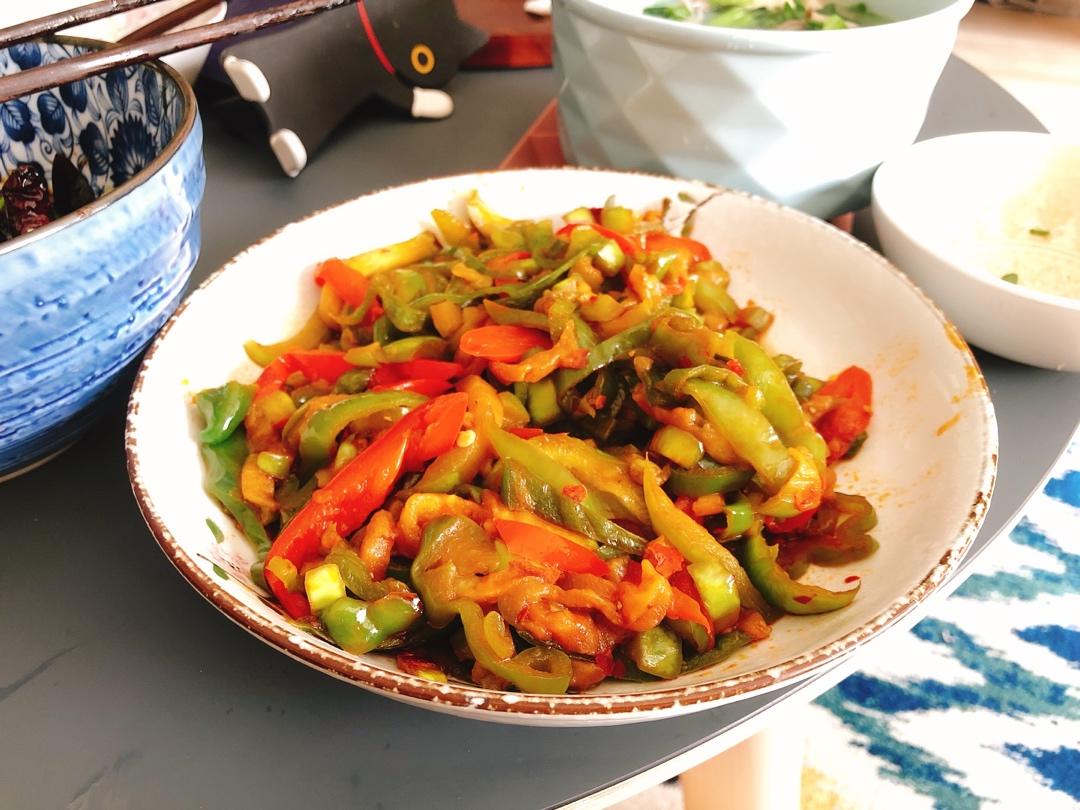 青椒炒茄子