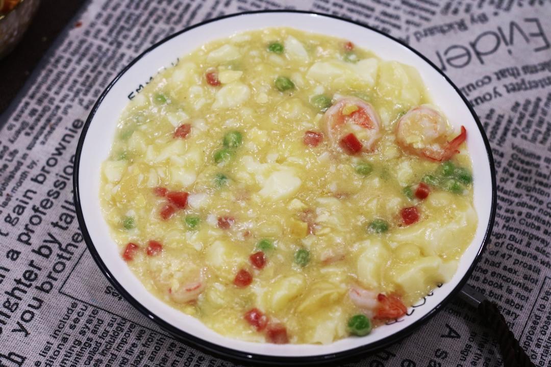 咸蛋黄虾仁豆腐