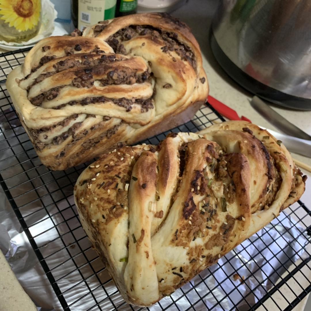 香葱肉松手撕吐司