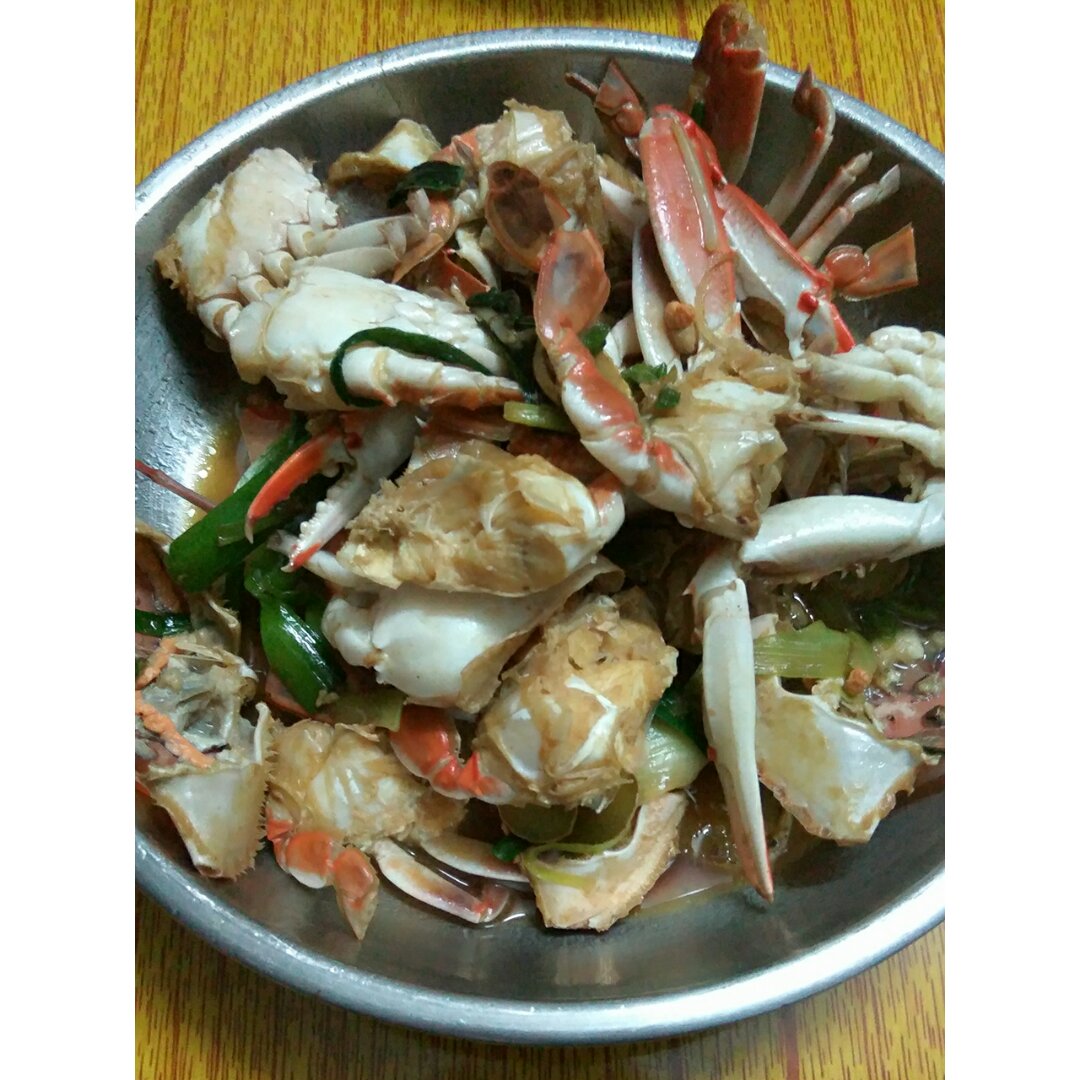 葱姜炒花蟹
