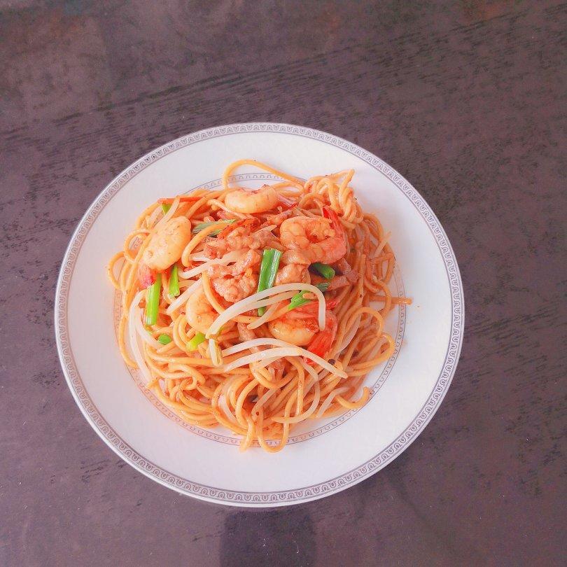 堂妈教你做虾仁炒面