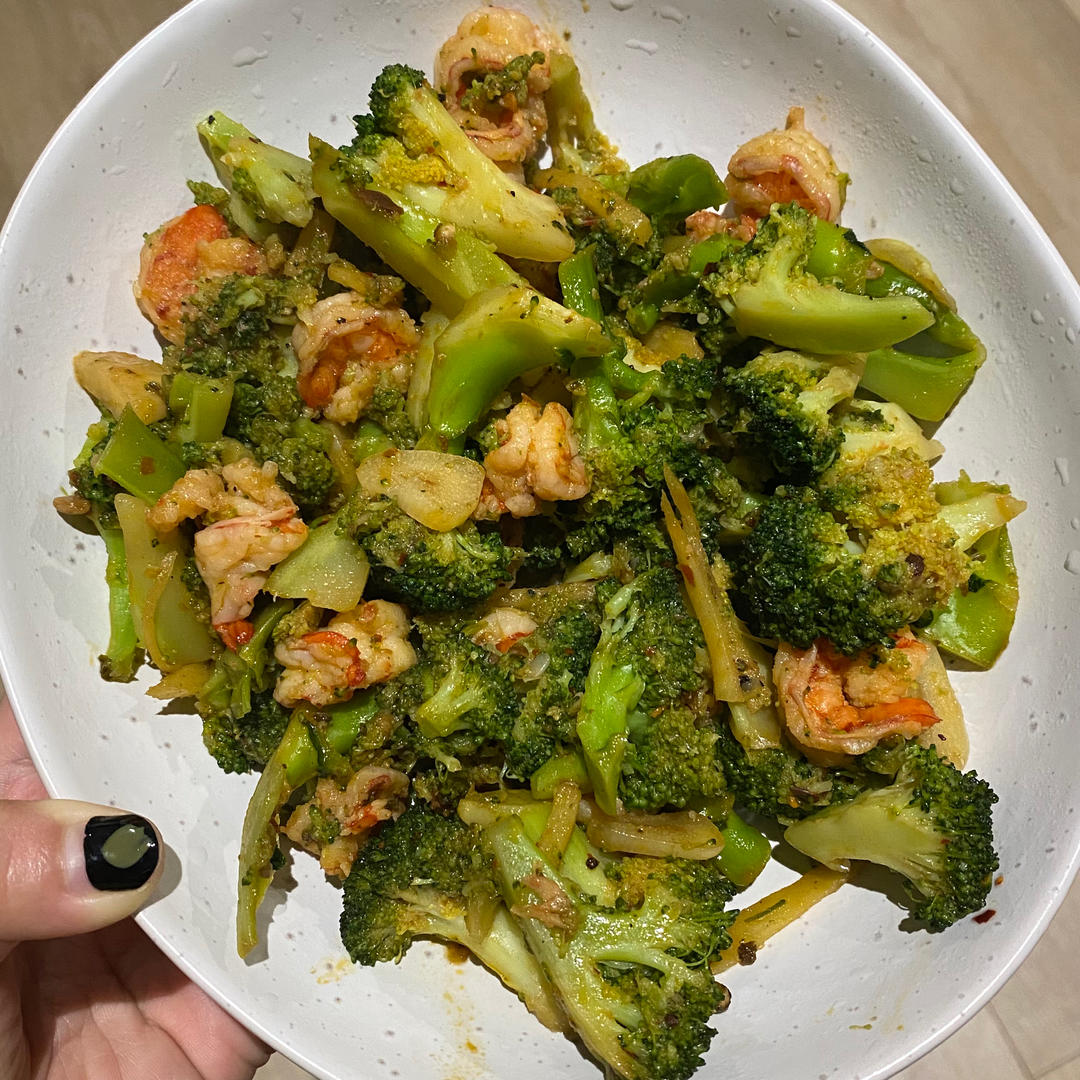 减肥去脂的西兰花炒虾仁